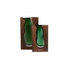 Emerald Wave Wooden Wall Vase Set