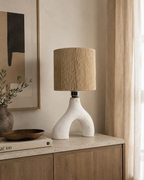sculptural white table lamp
