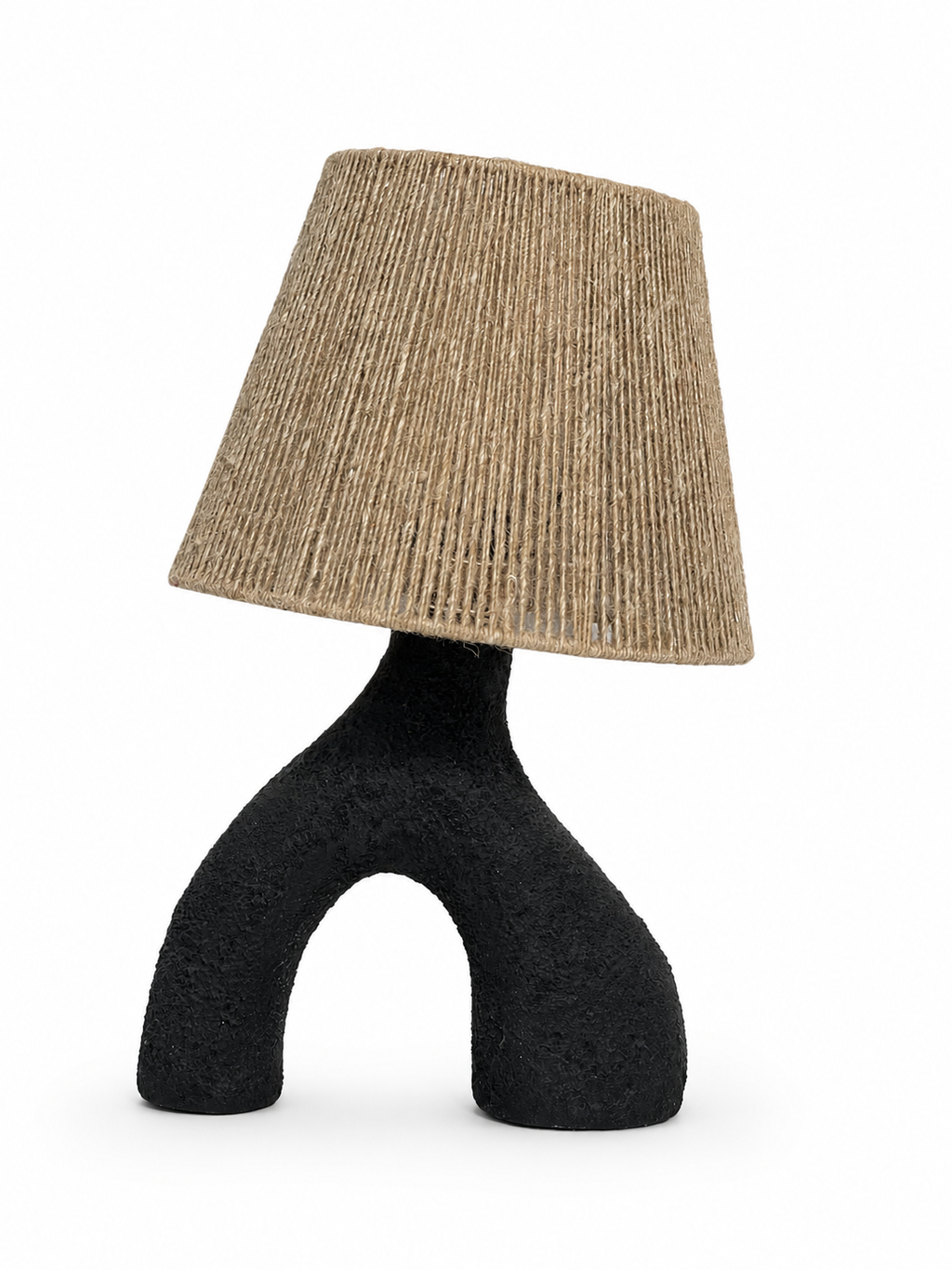 sculptural black table lamp