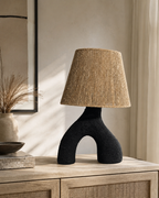 sculptural black table lamp