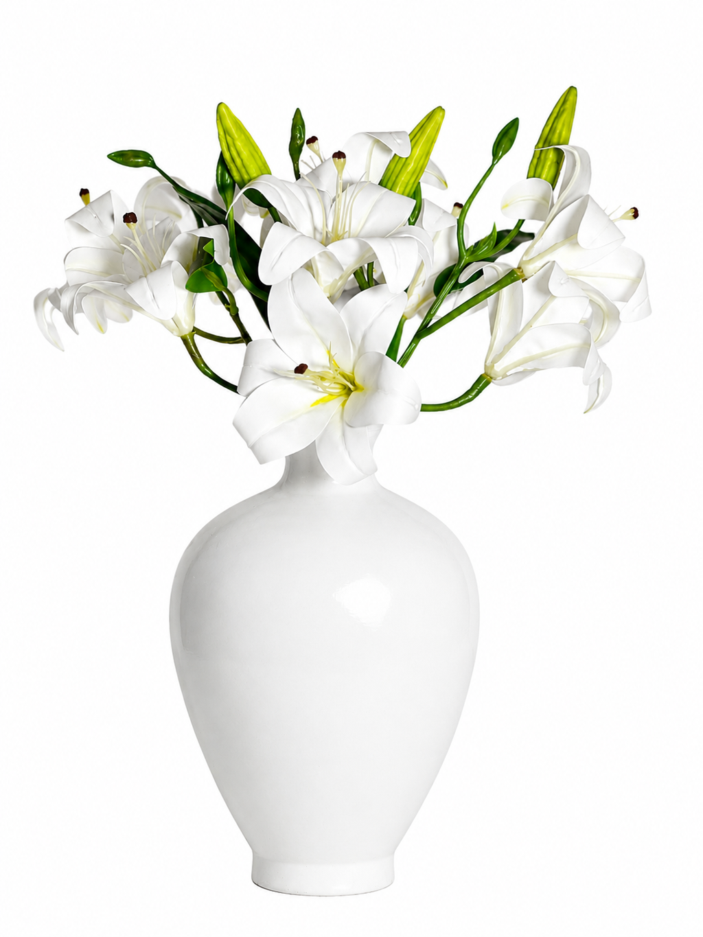 Elegant White Lily Vase Arrangement